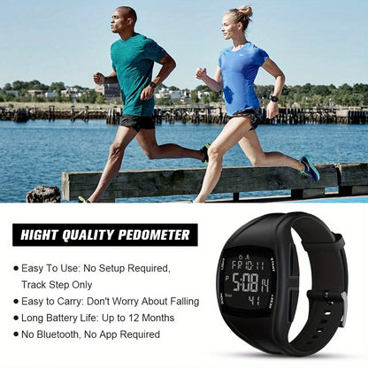 Men's Outdoor Digital Watch – LED Backlight, 5D Pedometer, Countdown, Stopwatch, Waterproof