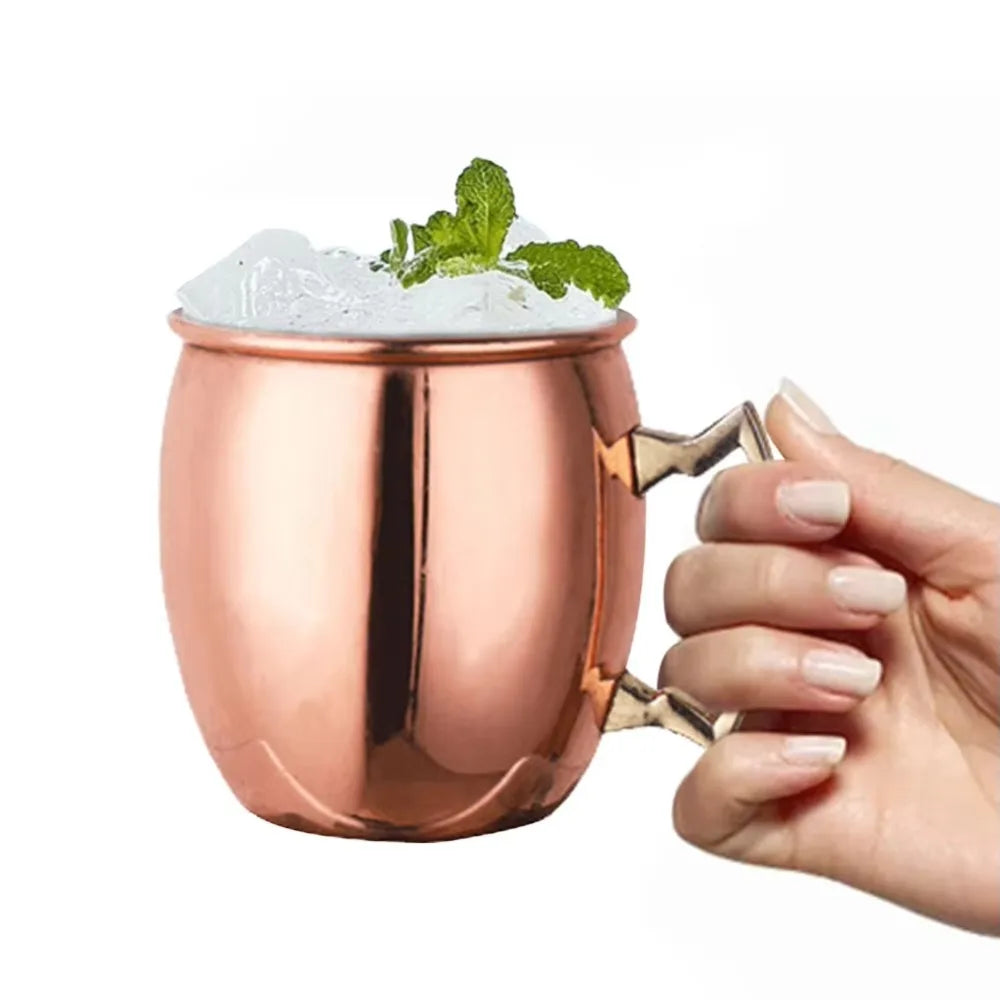 Drinkware Stainless Steel Moscow Mule Mug Fall-resistant Durable Beer Cup with Handle Cocktail Wine Cup Pub