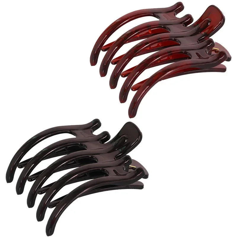 Simple Black Ponytail Hair Claw Clip – Korean Acrylic Barrette for Women