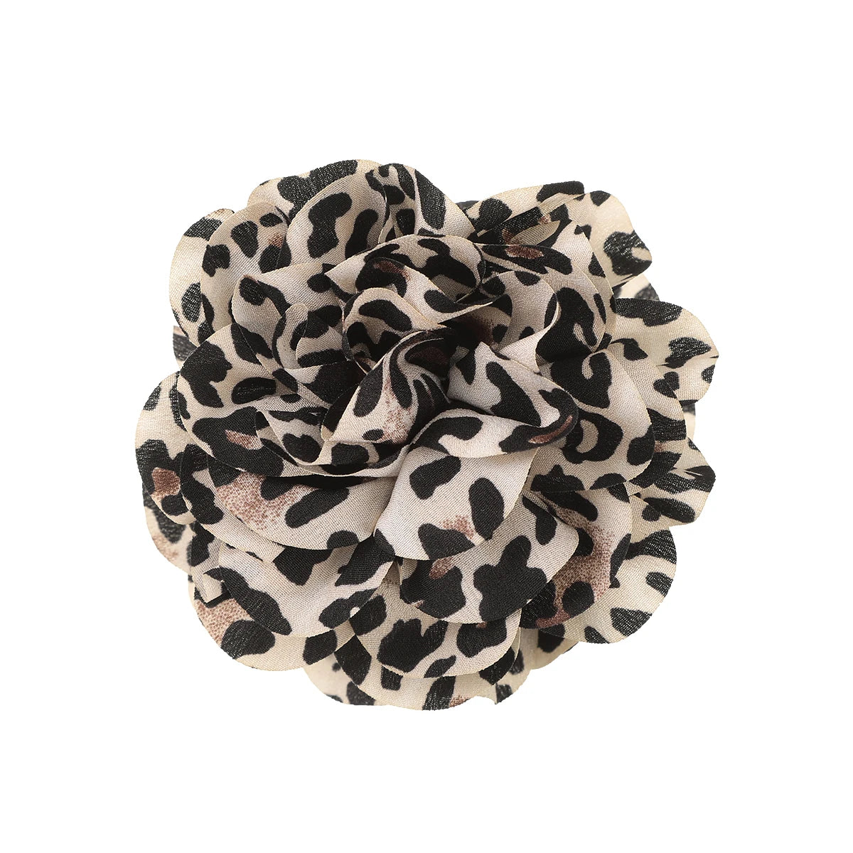 Leopard Print Flower Hair Claw Clip – Vintage Barrette for Women