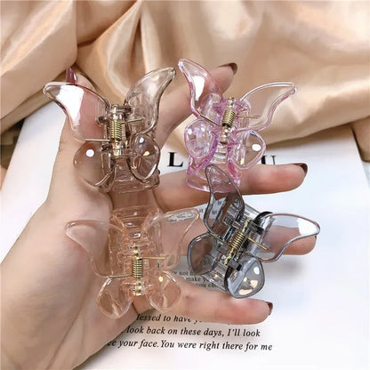 Cute Butterfly Hair Claw Clip – Korean Solid Color Small Barrette for Women