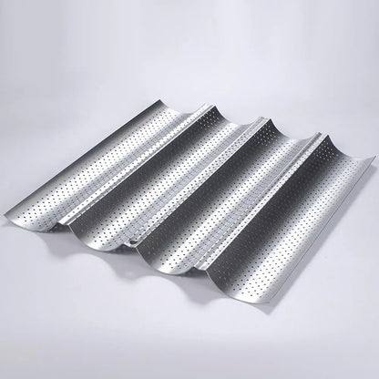 French Baguette Baking Pan – Non-Stick Wavy Bread Mold for Oven & Toaster