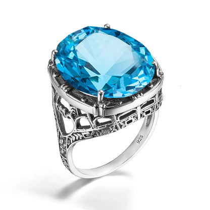 925 Sterling Silver Amethyst Gemstone Ring – Handmade Victorian Jewelry