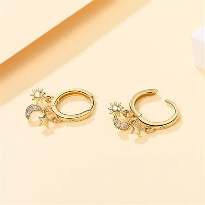 Pandach 925 Silver Pearl Bee Star Moon Stud Earrings – Trending Fashion Jewelry for Women