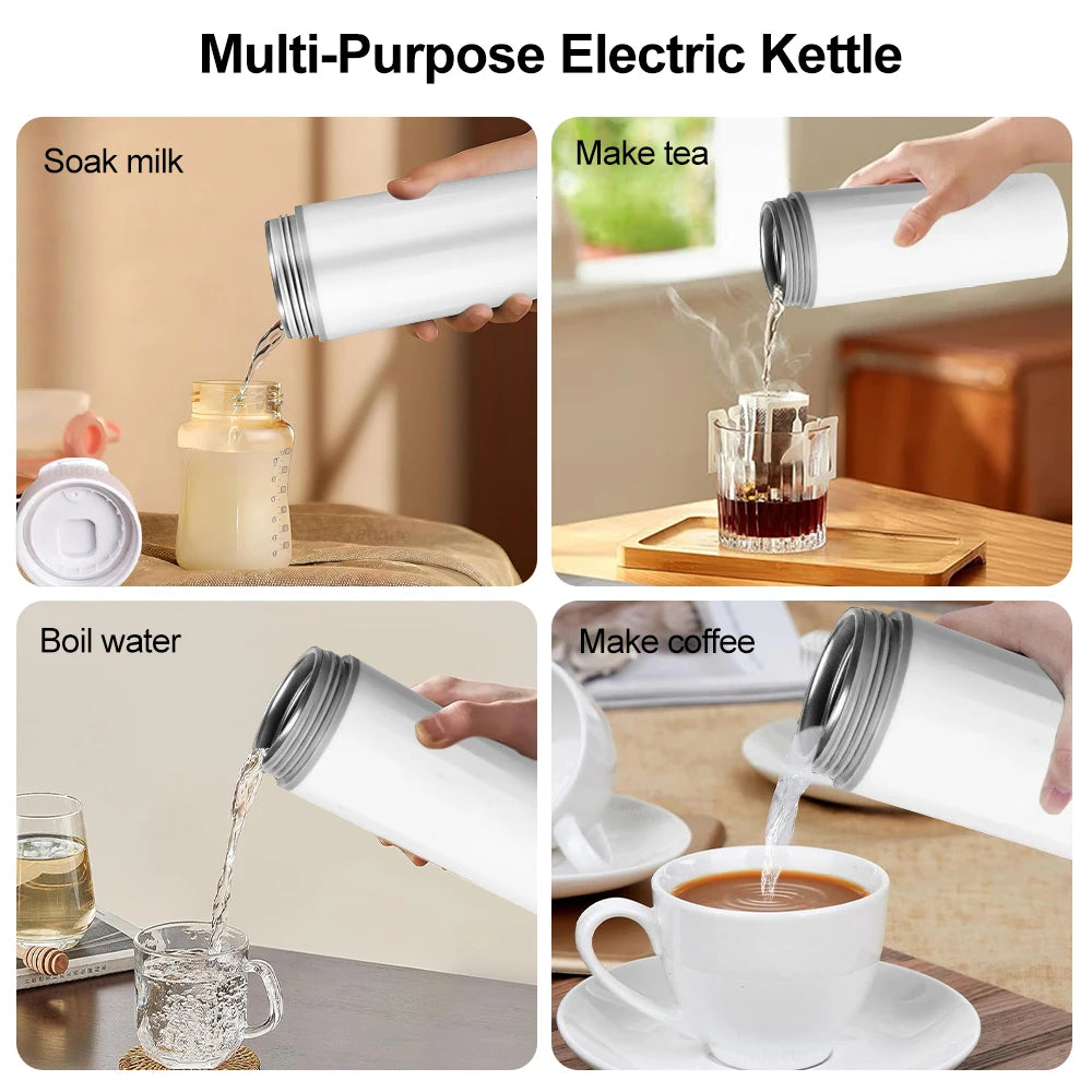 Portable Electric Kettle 475ML – Mini Travel Water Heater for Coffee & Tea
