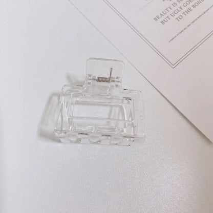 Small Square Acrylic Hair Claw Clip – Colorful Elegant Barrette for Women & Girls