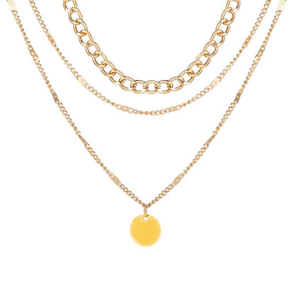 Vintage Layered Pendant Necklace – Women’s Link Chain Fashion Jewelry
