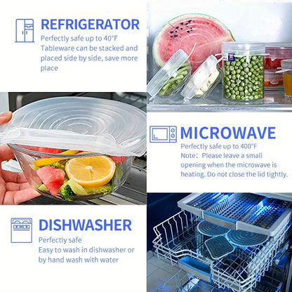 6-Piece Silicone Stretch Lids – Reusable Food Saving Covers for Fruits & Vegetables