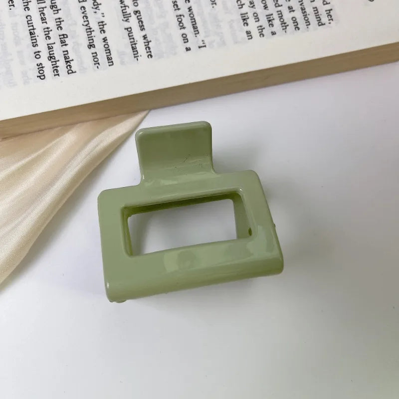 Small Square Acrylic Hair Claw Clip – Colorful Elegant Barrette for Women & Girls