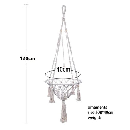 Bohemian Handmade Cat Hammock - 40cm Macrame Cotton Rope Swing - BeeTrendyShop.COM