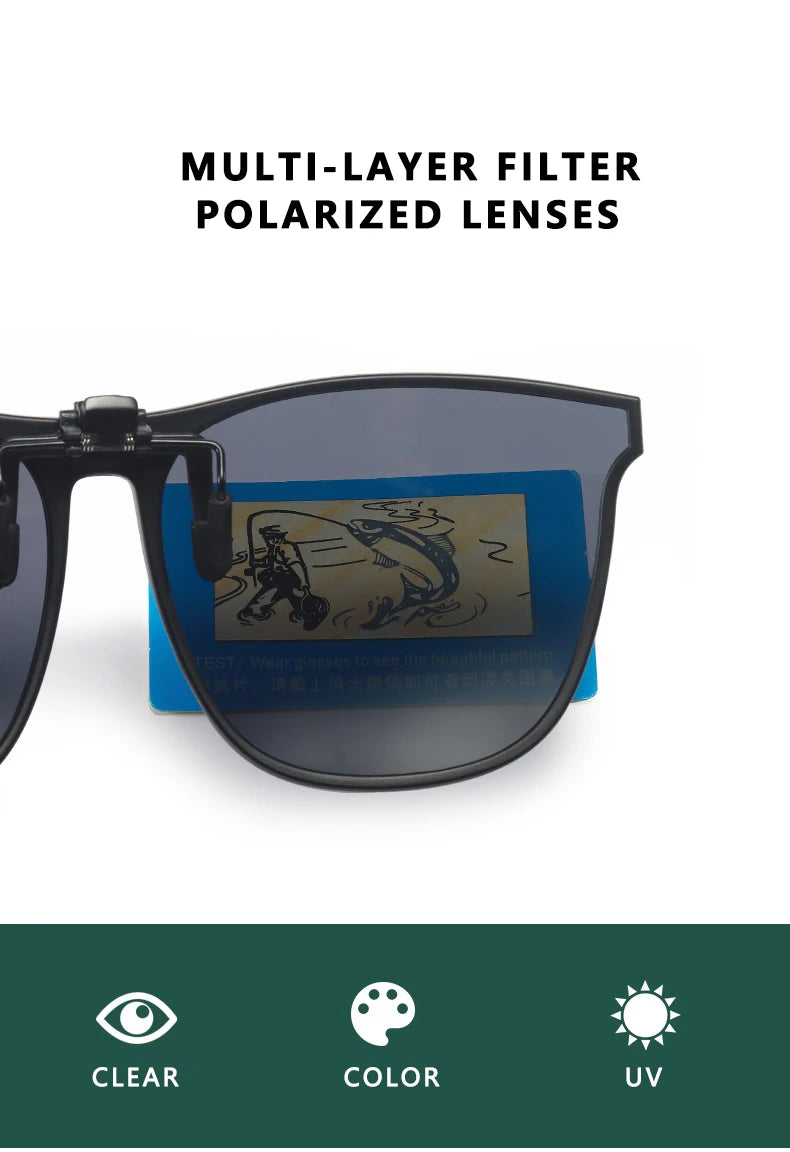 Polarized Clip-On Sunglasses – Night Vision Anti-Glare Driver Goggles for Men