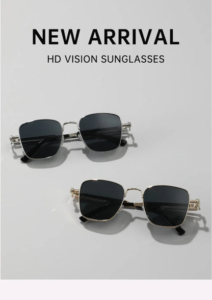 KUIMIM Steampunk Driving Sunglasses – Vintage Metal Frame UV400 Spring Hinge
