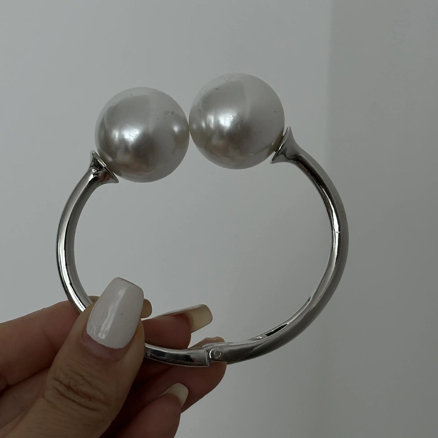 Bracelet Vintage Pearl Wide Cuff Bangles Men Hip Hop Punk Gold Silver Color Geometric