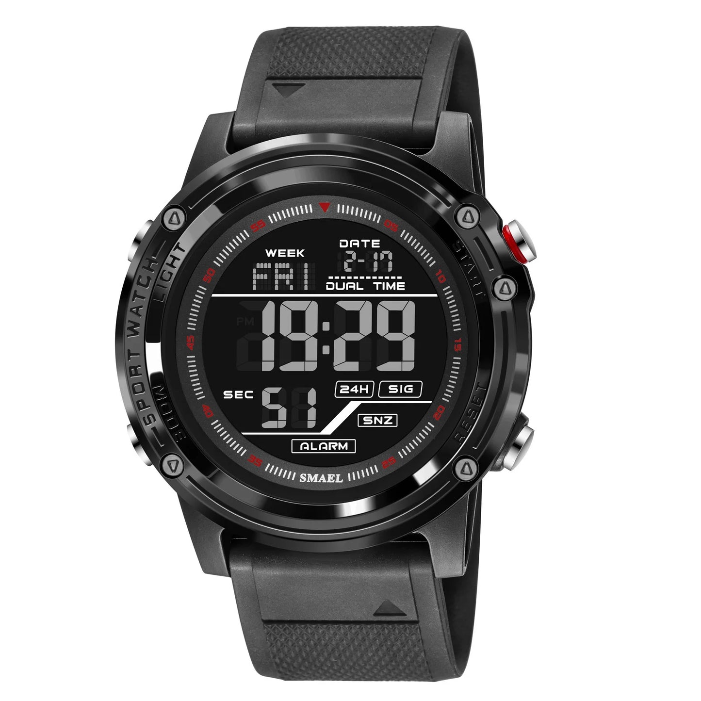 Digital Watches for Men  50m Waterproof  Sports Watches LED Big Dail Display Digital Stopwatch 8125 LED Watch Men's Wristwatches