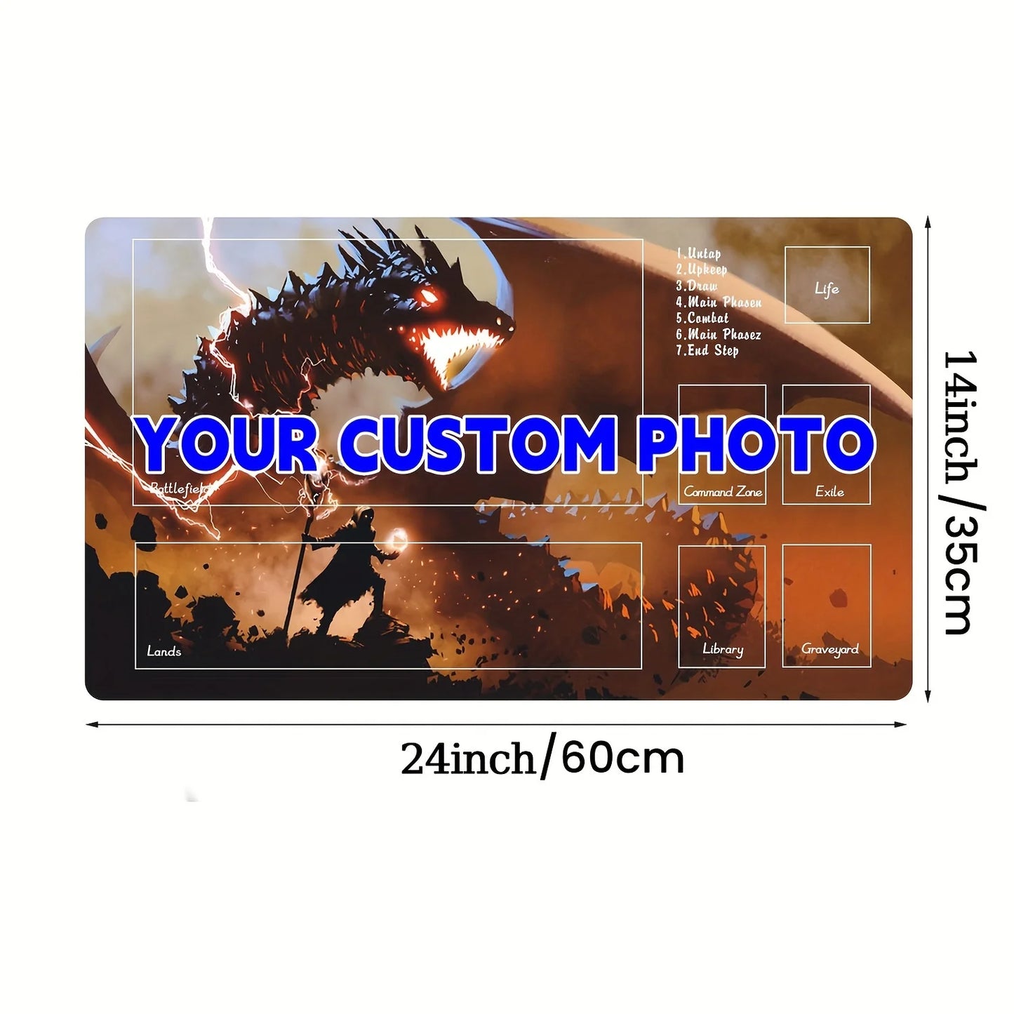 Customizable MTG Playmat – DIY Anime-Themed Rubber Gaming Mat for TCG & CCG Card Games | 35x60cm
