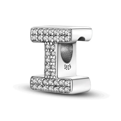 925 Sterling Silver 26 Alphabet Letters Charm Bead – DIY Birthday Jewelry