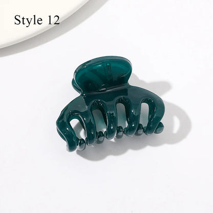 Mini Jelly Color Hair Claw Clip – Geometric Acrylic Shark Clip for Women & Girls