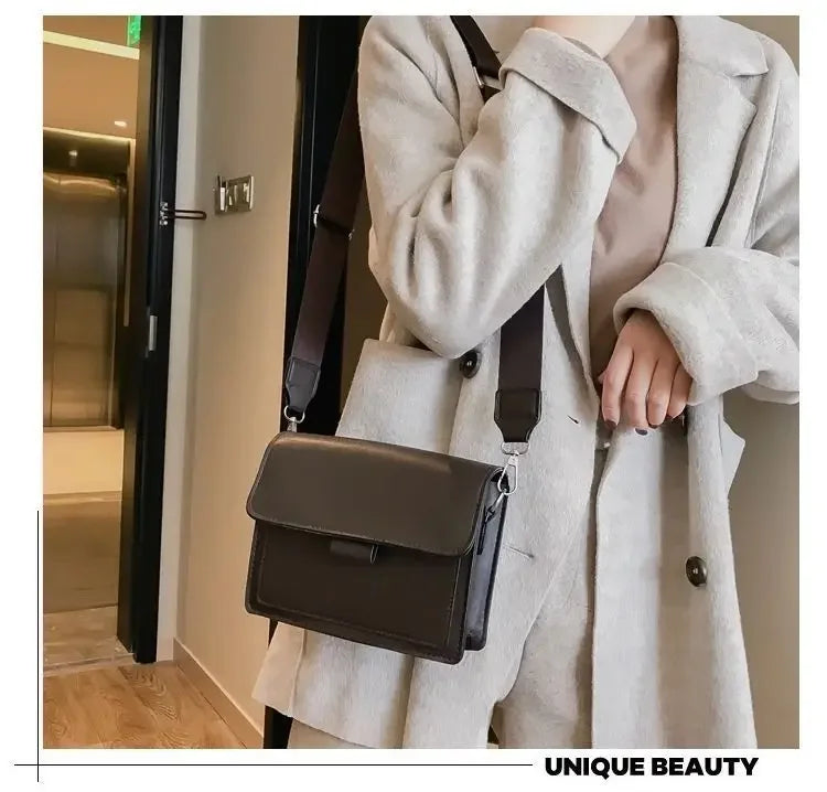 Crossbody Bag PU Leather Fashion Bags for Women Travel Handle Handbag Fashion Shoulder Messenger Bag Ladies Small Flap Bag
