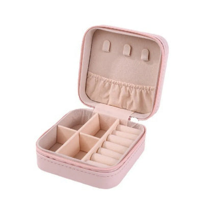 Portable Mini Jewelry Storage Box for Travel – Compact Organizer for Rings, Earrings & Necklaces