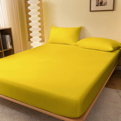 Solid Color Matte Bed Sheet – Minimalist Bedroom Bed Cover (Excluding Pillowcases)