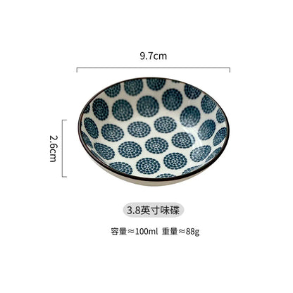 Bohemian Ceramic Sauce & Sushi Dipping Dish – Seasoning Plate for BBQ, Sashimi & Desserts