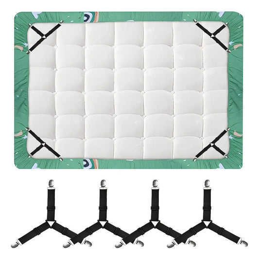 4Pcs Adjustable Bed Sheet And Quilt Holder for Bed Sheet Organizer Mattress Cover Clip For Home Elastic Straps Adjustable Clips