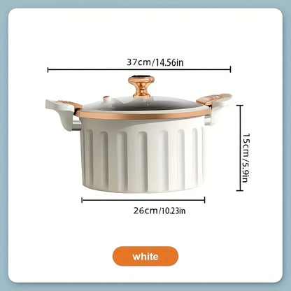 Large Capacity Enamel Stew Pot – Non-Stick Multifunctional Double Handle Household Pot