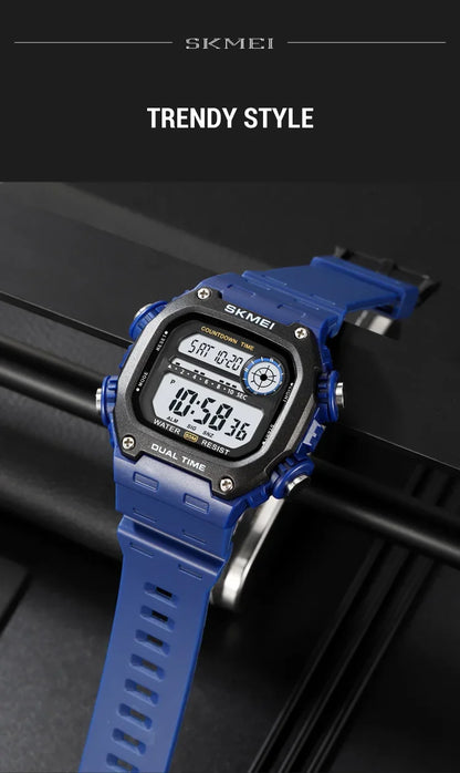 SKMEI 2126 Digital Countdown Sports Watches for Men LED Display Waterproof Stopwatch Mens Wristwatch Alarm Clock montre homme - BeeTrendyShop.COM