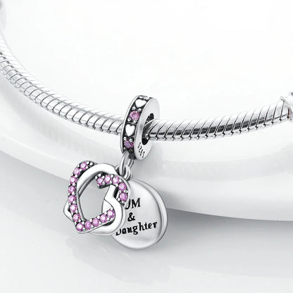925 Sterling Silver Tree of Life & Peach Heart Charm Bead – Sweet Love DIY Jewelry