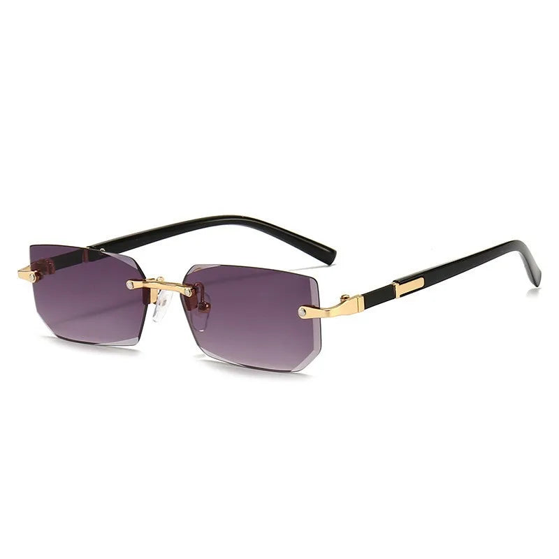 Retro Rimless Sunglasses – UV400 Frameless Designer Style for Men & Women