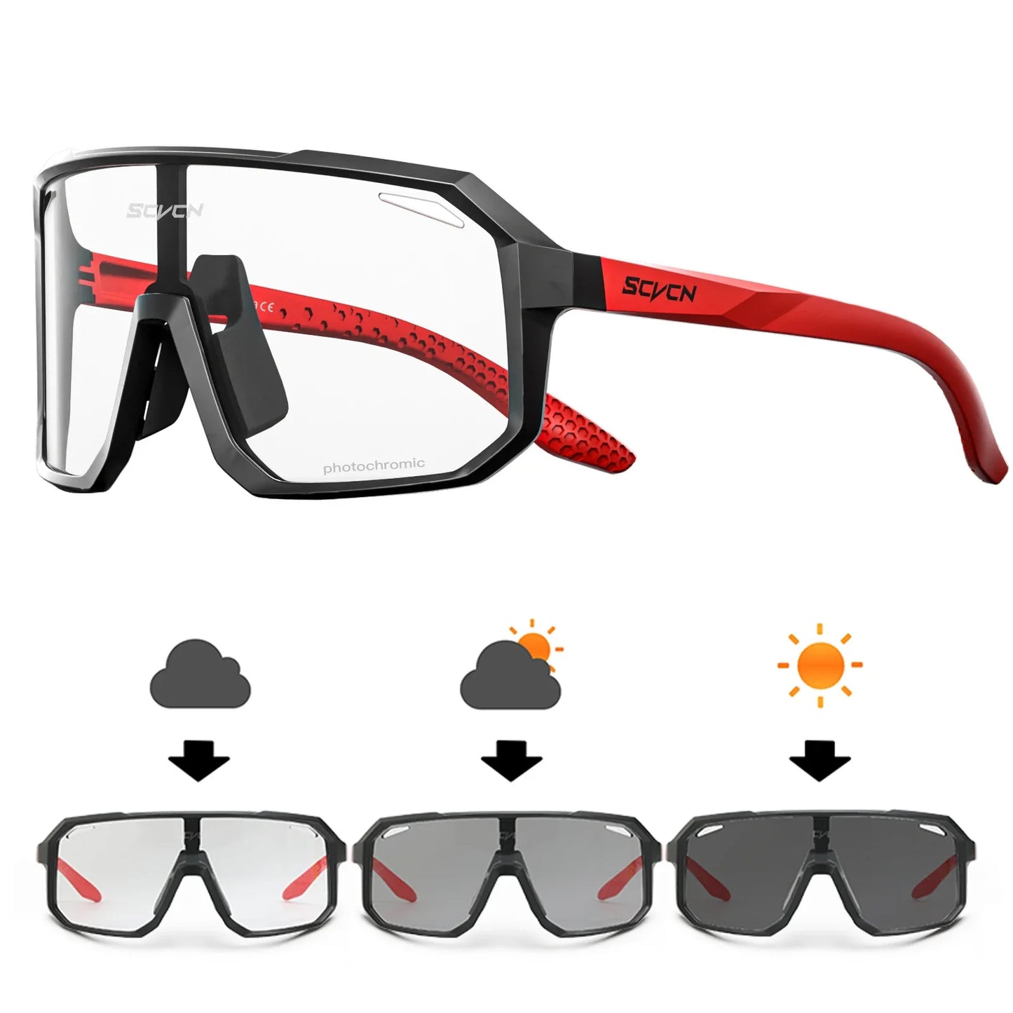 SCVCN Cycling Glasses Bike Mountain Bicycle Hiking Camping Golf UV400 Sunglasses Sport Protection Glasses for Men Women Baseball