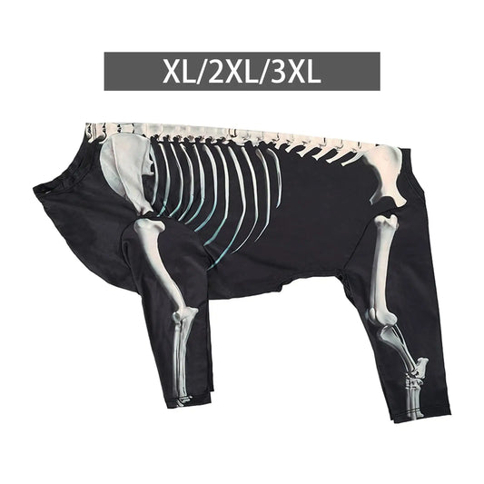 Skeleton Dog Costume - Halloween Pet Jumpsuit