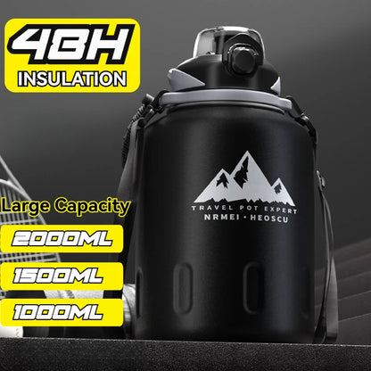 2.0L Stainless Steel Thermos Water Bottle – Vacuum Flask for Hot & Cold Gym & Travel