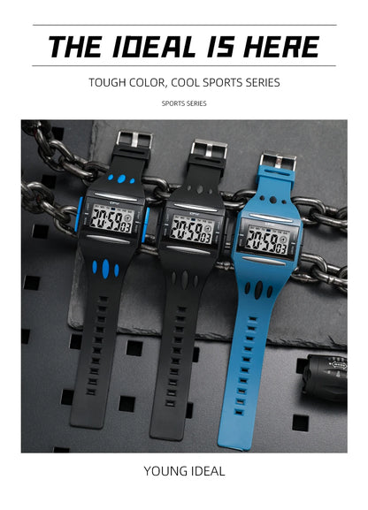 Fashion Digital Watch for Boys & Men – Luminous, Waterproof, Large Screen, Multifunction Sport