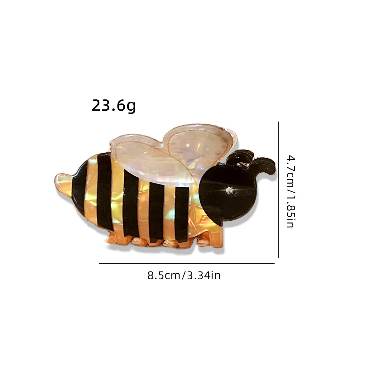 Cute Bee Hair Claw Clip – Diamond-Studded Animal Hairpin for Women