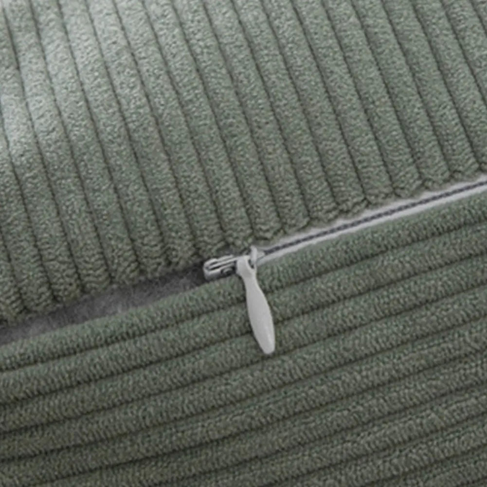 Corduroy Wedge Triangle Headboard Bolster Pillow 100x40x12cm – Back Support Reading Cushion with Side Pockets