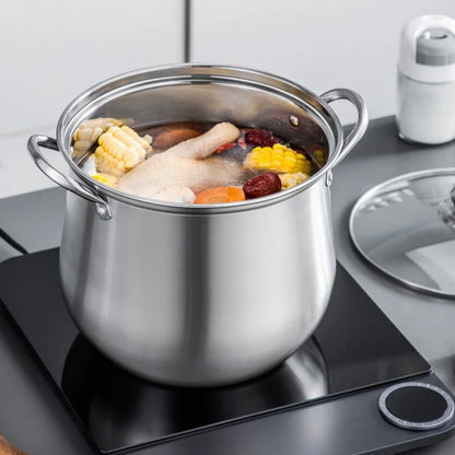 Large Stainless Steel Stock Pot – Durable Easy-Clean Kitchen Pot for Soups & Stews