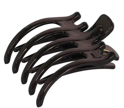 Simple Black Ponytail Hair Claw Clip – Korean Acrylic Barrette for Women