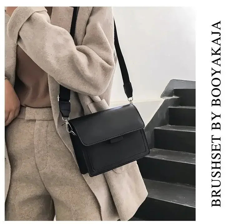 Crossbody Bag PU Leather Fashion Bags for Women Travel Handle Handbag Fashion Shoulder Messenger Bag Ladies Small Flap Bag