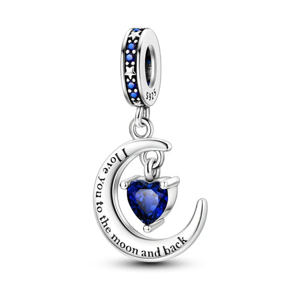 925 Sterling Silver Love Heart Family Charm Bead – DIY Jewelry Gift for Women