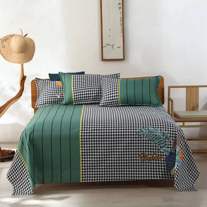 Modern Polyester Cotton Flat Bed Sheet – Soft Bed Linen for Single, Queen & King Size (No Pillow Covers)