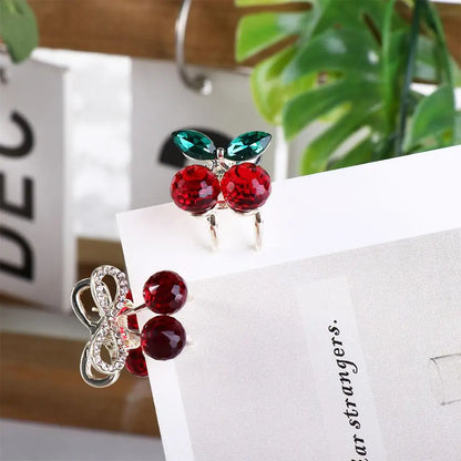 Mini Rhinestone Cherry Hair Claw Clip – Korean Style Sparkle Hairpin for Women