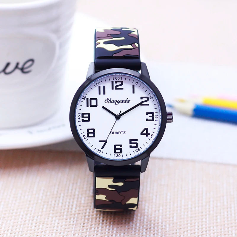 man high school students fashion personality super cool military camouflage watches men's boys big digital dial wrist watches - BeeTrendyShop.COM