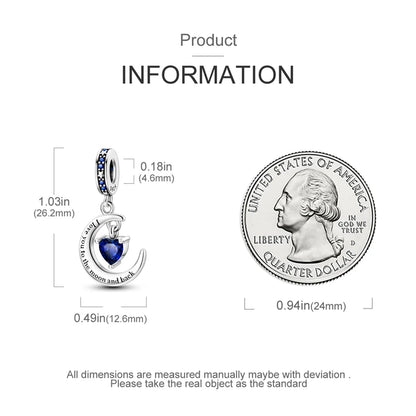 925 Sterling Silver Love Heart Family Charm Bead – DIY Jewelry Gift for Women