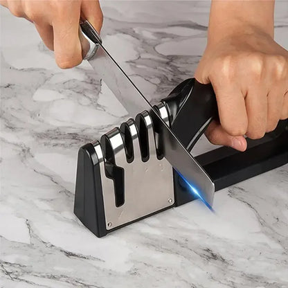 4-Segment Knife Sharpener – Multifunctional Portable Non-Slip Kitchen Sharpening Tool