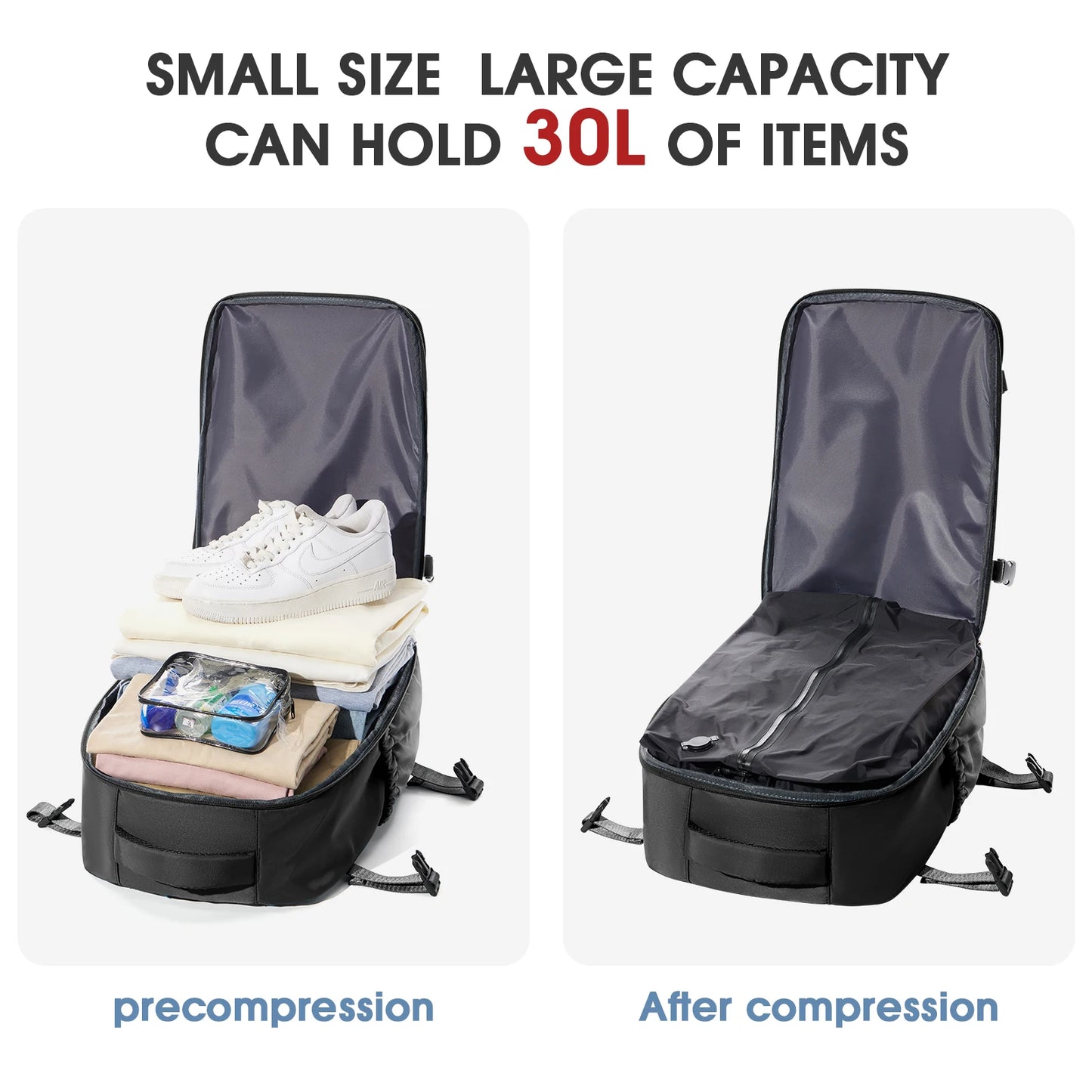 Vacuum Compression Backpack Travel Bag for Men – Space-Saving & Lightweight