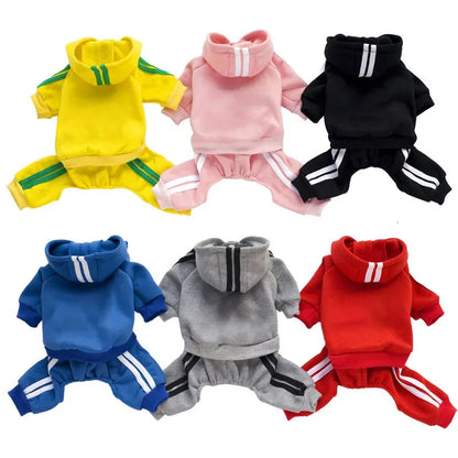 Adidog Dog Jumpsuit – Sports Hoodie Suit for Small Dogs | Chihuahua, Terrier & Beagle | 7 Colors