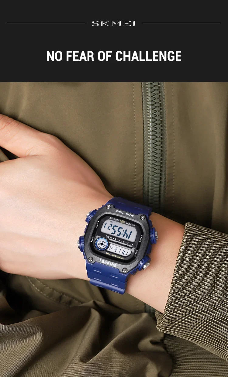 SKMEI 2126 Digital Countdown Sports Watches for Men LED Display Waterproof Stopwatch Mens Wristwatch Alarm Clock montre homme - BeeTrendyShop.COM