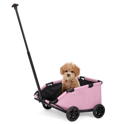 Compact Rotating Pet Stroller - 4-Wheel Foldable for Cats & Small Dogs - BeeTrendyShop.COM