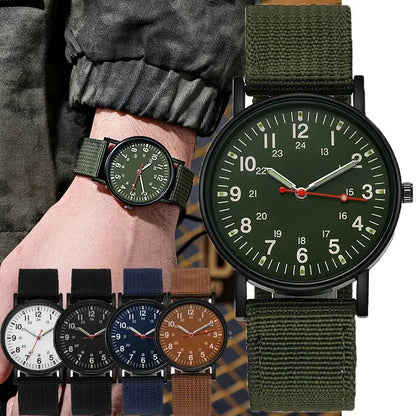 Green watch with a detailed face and wristband, displayed on a hand and shown from multiple angles.